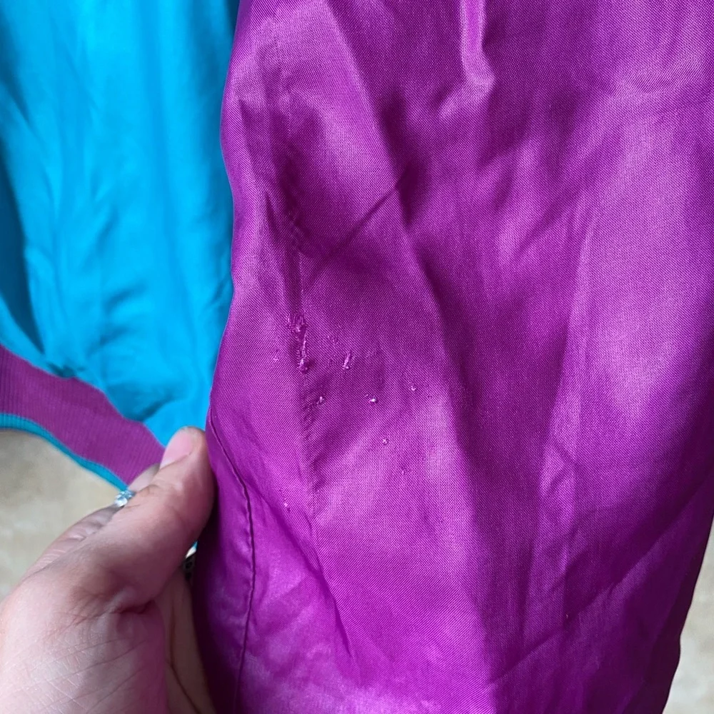 Vintage 80s 90s Puma Purple and Teal Pull Over Windbreaker Jacket Unisex Large - Picture 4 of 11